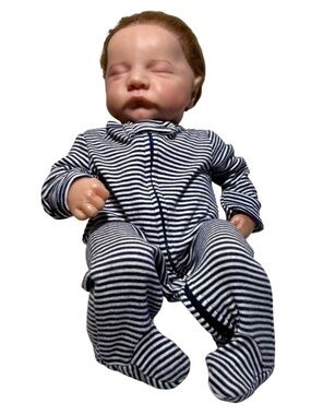 Realistic Reborn Baby Doll Sleeping Newborn 18" Cloth Body Lifelike Weighted
